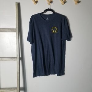 TOP OF THE WORLD MEN'S GRAPHIC BLUE AND YELLOW TEE SIZE XL